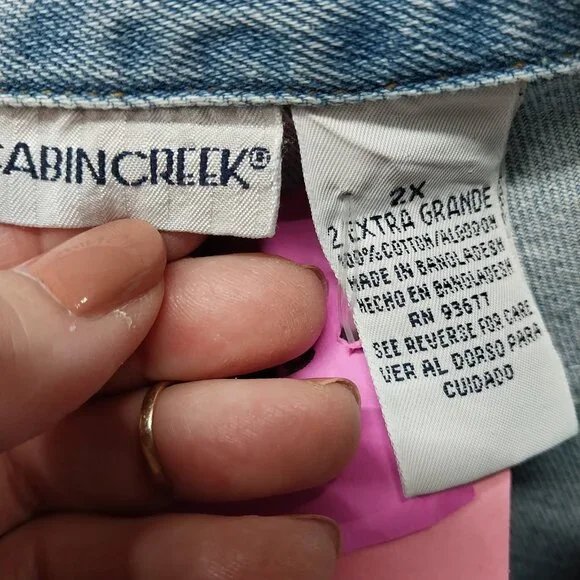 3756 Size 2X Upcycled Cabin Creek Denim Farm Jacket. - Picture 9 of 9